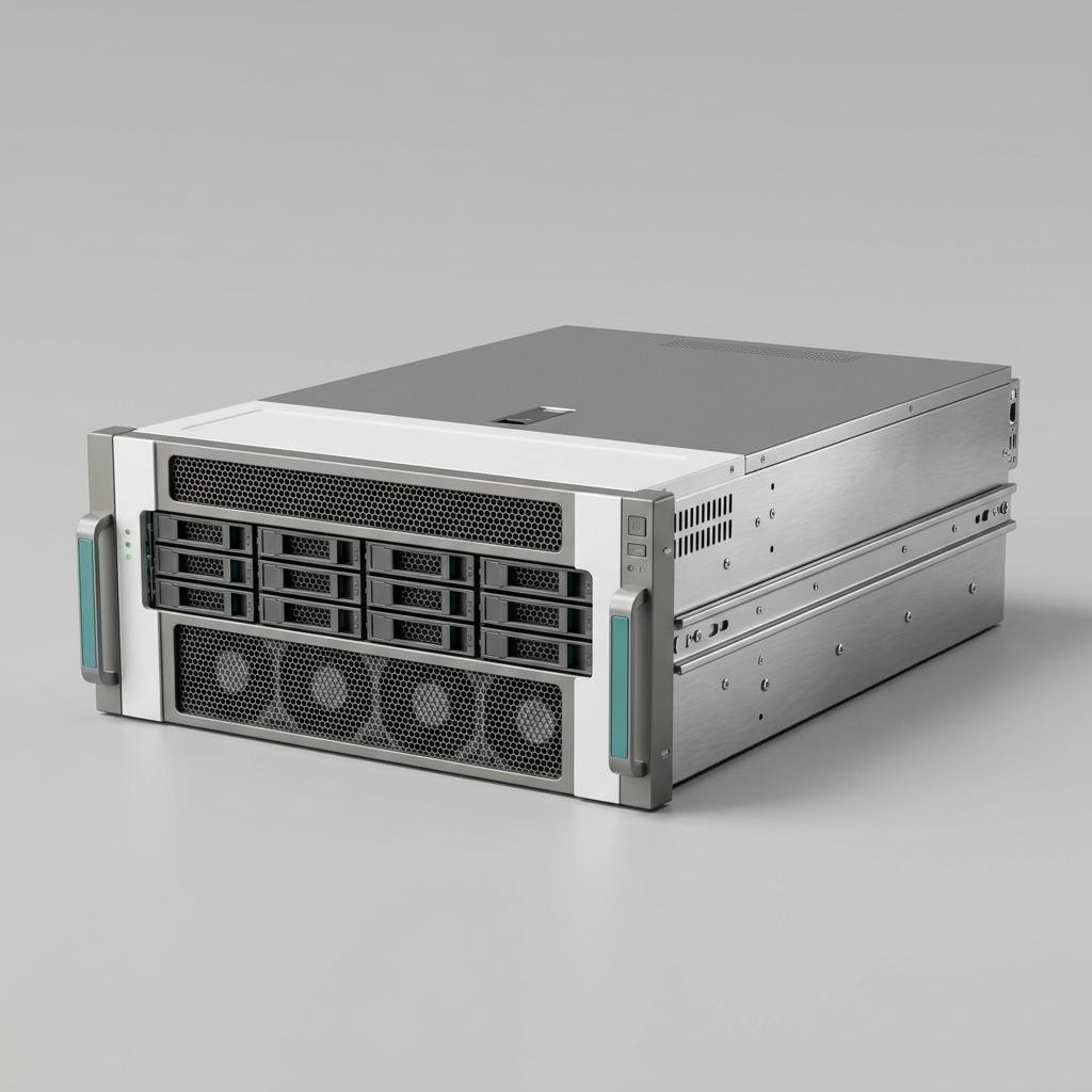 Illustratives Produkt-Rendering von GPU-Server für Inlandsplattformen