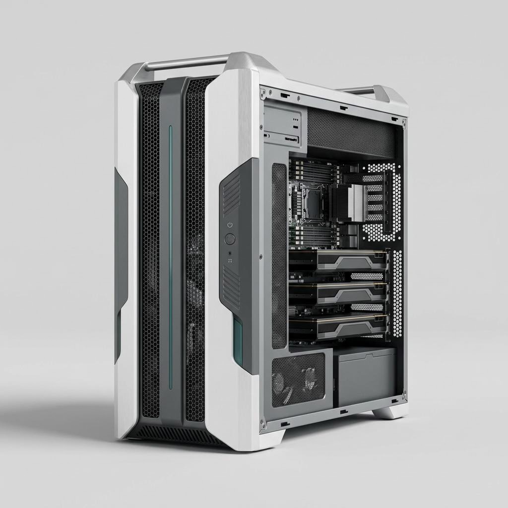 عرض منتج توضيحي لـ محطة عمل GPU مزدوجة المقبس (برجية)