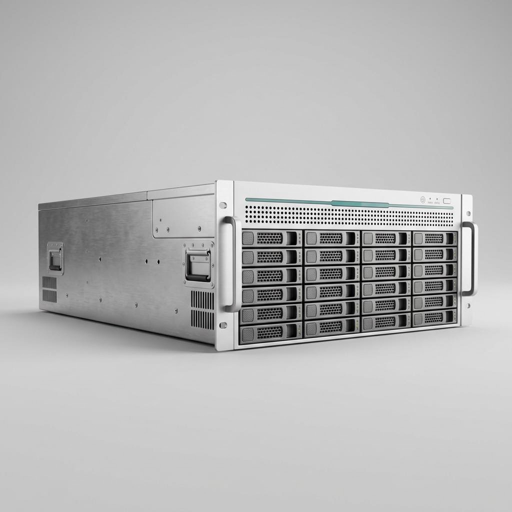 Illustratives Produkt-Rendering von Speicherserver mit hoher Kapazität (4U/6U)