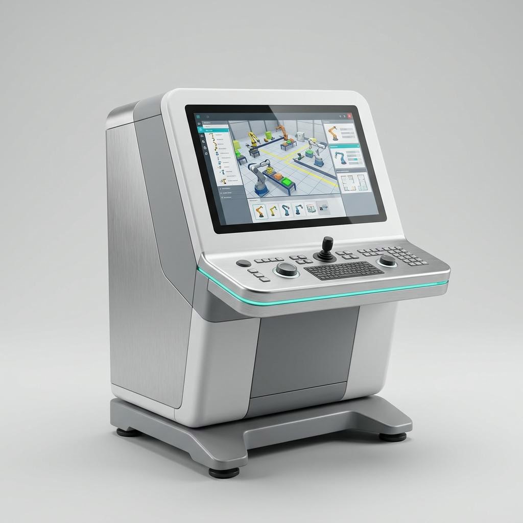 Renderizado de producto ilustrativo de Plataforma de Simulación y Selección de Robots