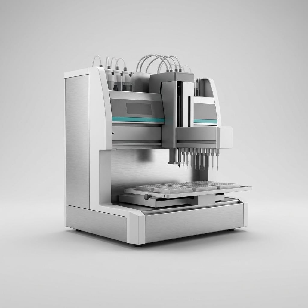 Illustratives Produkt-Rendering von Kontaktloser Reagenzien-Dosierer